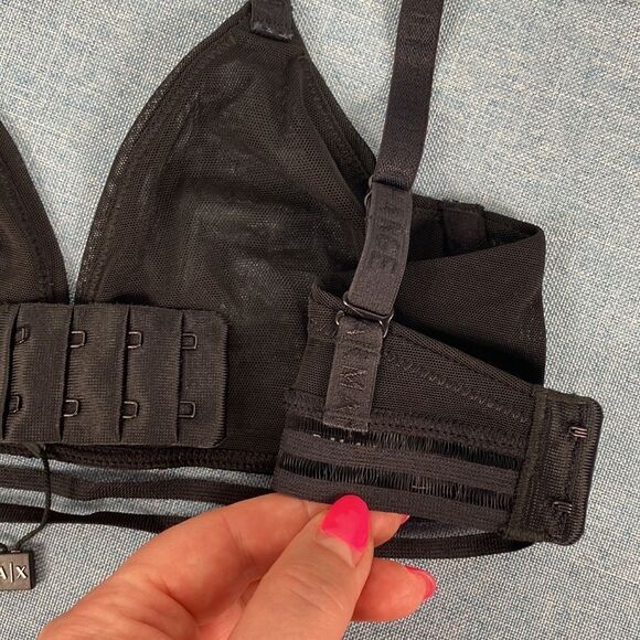 Armani Exchange Black Mesh Bralette - Picture 3 of 6